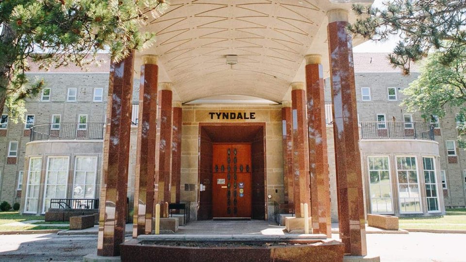 8 Pillars of the front entrance of Tyndale University