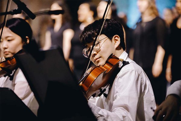 Male playing violin