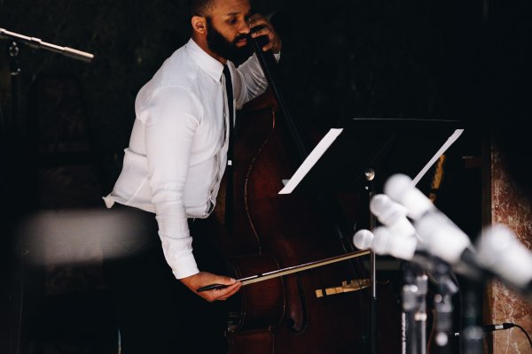 Performer on stand up bass