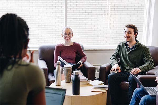 Students sitting in the Tyndale cafe