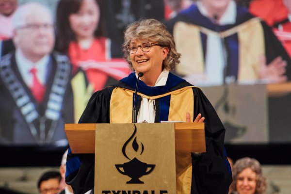 Carla Nelson giving her speech