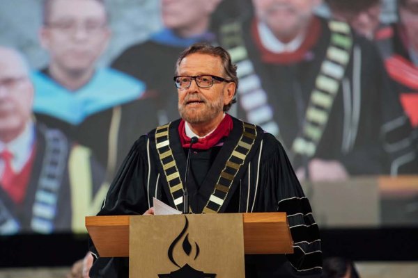 President Gary Nelson giving his speech