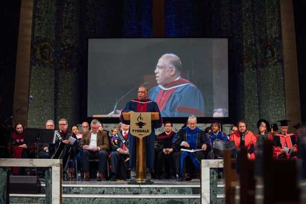 Guest speaker giving his speech