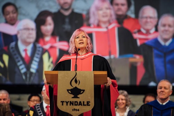 Heather Birch giving her speech