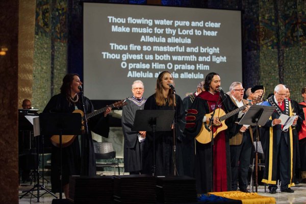 Tyndale choir singing