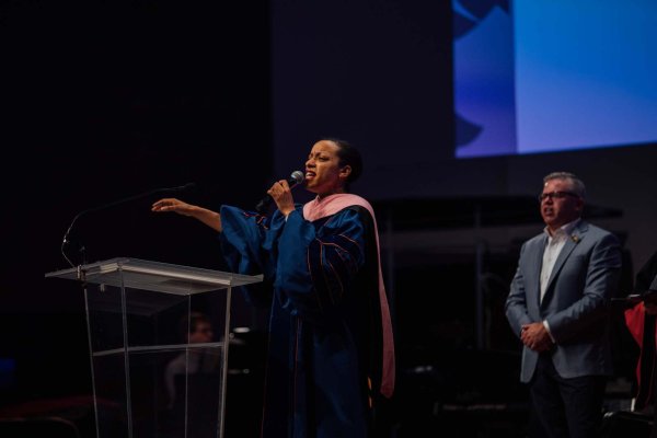 Woman giving speech