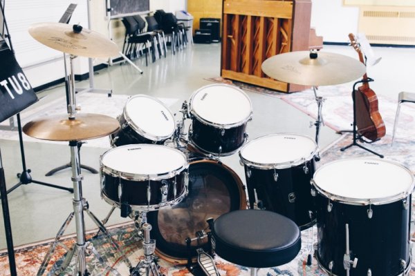 Musical instruments setup in the The Ensemble Rehearsal Room