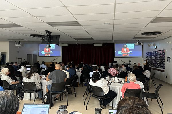 Attendees watching via live stream the Global Leadership Summit